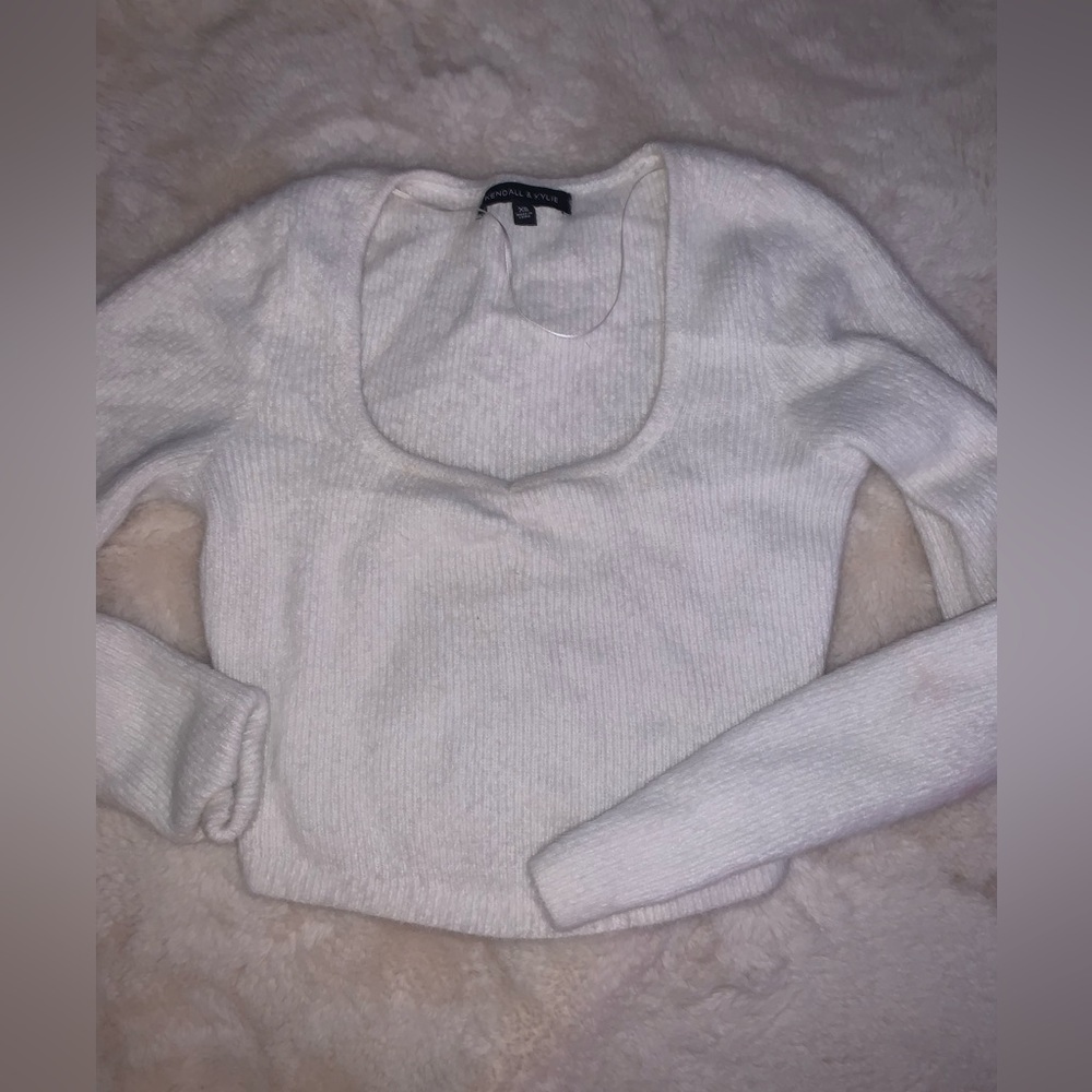 Cropped White Sweater